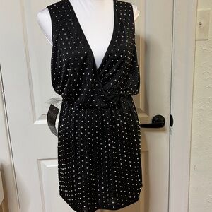 Bebe Black Studded Backless Dress